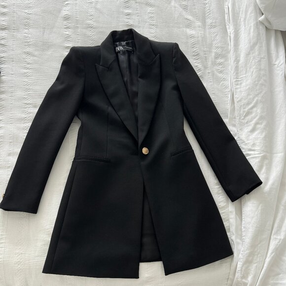 Zara Black Blazer-Long style - Picture 1 of 2
